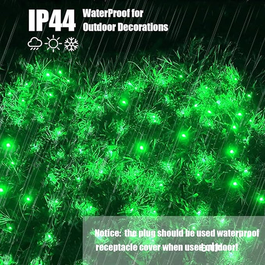 Neoclassy 120Led Christmas Net Lights Outdoor 5ft x 6ft Connectable, 8 Modes Waterproof Black Wire 29V Plug in Mesh Net Christmas Lights for Garden, Yard, Bushes, Trunk, Xmas Tree Decor (Green)
