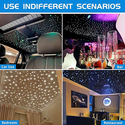 ATOKEE Starlight Headliner Kit 1100pcs 0.03in 13.1ft, 20W Twinkle Dual-Head Fiber Optic Star Lights for Car Roof Controlled with APP/Remote