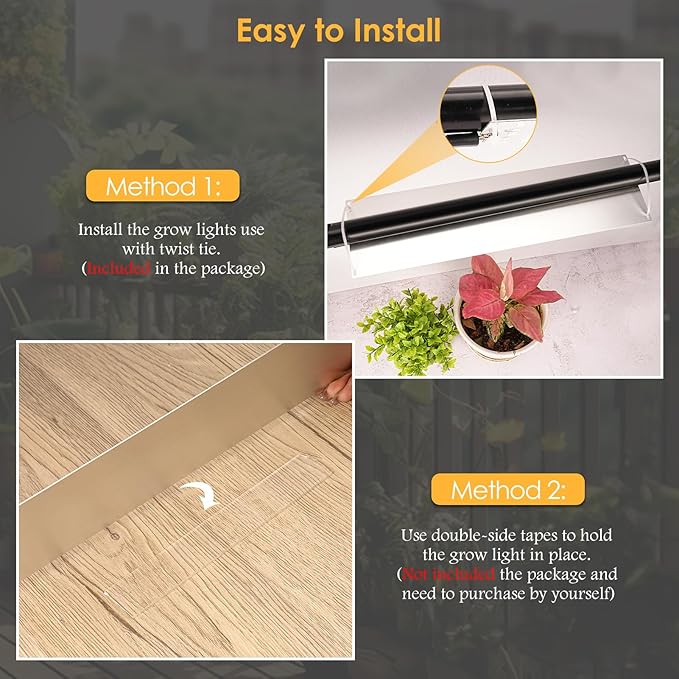 4PCS LED Grow Lights, 40w Full Spectrum Grow Light 540 LEDs Grow Lights for Indoor Plants with Timer Dimmable Thin Grow Light Panel for Under Cabinet Plant Seedlings Flowers Veg and More