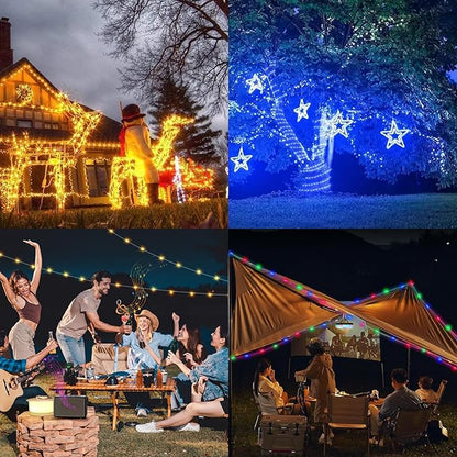 Vigdur 33FT Solar Rope Lights Outdoor - 100 LEDs 18 Color Changing LED Rope Lights Waterproof with Remote & Timer & 8 Lighting Modes, Outdoor Trampoline Lights for Xmas Garden Fence Tree Party