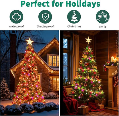 Christmas Lights 100 Count Mini colorful Lights , Christmas Tree String Lights with 8 Modes& Timer,Xmas Tree Lights Waterproof for Patio Garden Party Wedding Holiday Decor ,UL Certified (20feet)