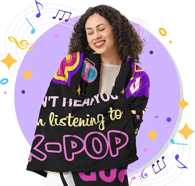 Kpop Merch, Kpop Blanket, Kpop Gifts, K Pop Birthday Decorations, K Pop Blanket 60x50in, Kpop Gifts for Girls/Women, Kpop Merchandise, Kpop Blankets for Girls for Christmas Birthday