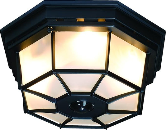 Globe Electric HZ-4300-BK Ceiling Motion Light, Black, Bulb Not Included