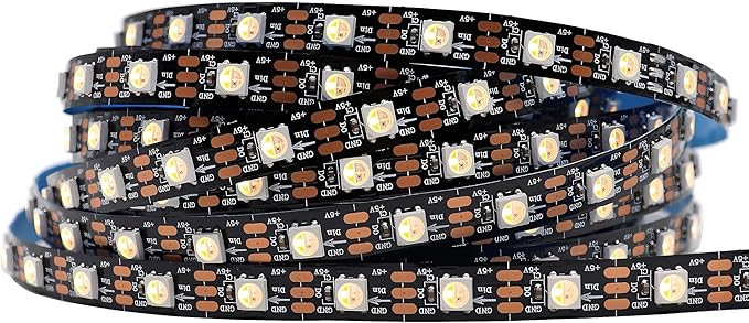 DC5V SK6812 (Similar WS2812B) RGBW RGB+Warm White LED Strip Light 60leds/Pixels/m Individually Addressable 4Color in 1LED Dream Color(16.4ft(5m) 300leds, IP30) (No Adapter or Controller)