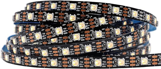DC5V SK6812 (Similar WS2812B) RGBW RGB+Warm White LED Strip Light 60leds/Pixels/m Individually Addressable 4Color in 1LED Dream Color(16.4ft(5m) 300leds, IP30) (No Adapter or Controller)