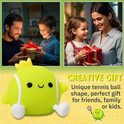 OkiyiD Tennis Gifts, Tennis Ball Night Light for Boys-Rechargeable Squishy Silicone Lamp,Cute Tennis Ball lamp for Tennis Sports Lovers Boys Girls Birthday Gifts