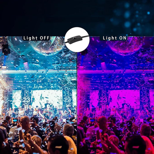 2 Pack 395nm 30W LED Black Light with Plug and Switch, 4.9ft Power Cord, IP66 Waterproof Blacklight is Used for Indoor or Outdoor Glow Party, Stage Lighting,Body Paint, Fluorescent Poster