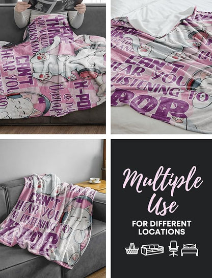 Huglanket Kpop Gifts for Teen Girl K Pop Lovers, Kpop Merch Stuff Blanket for Women for Birthday, Christmas, Cats, 40"x 50"