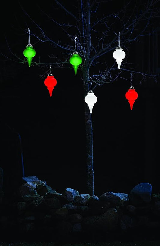 Xodus Innovations WP680-3 Battery Powered 8 inch LED Finial Ornaments, Pulsing Action, Dusk Sensor (Pack of 3), Red