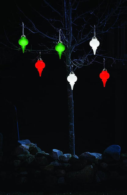 Xodus Innovations WP660-3 Battery Powered 8 inch LED Finial Ornaments, Pulsing Action, Dusk Sensor (Pack of 3), Green