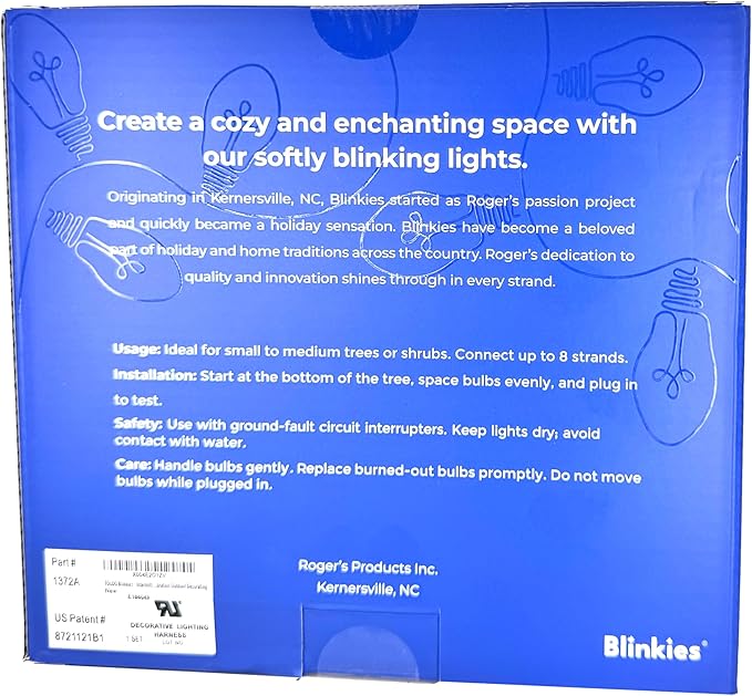 Blinkies Soft White Blinking Outdoor String Lights - Non-Programmed and Relaxing Twinkle Lights, 36 Foot Strands, 2 per Package, 12 Sockets Total