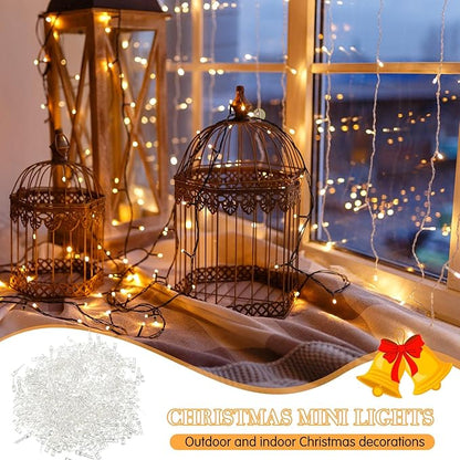 Mudder 400 Pcs Valentines LED 5mm String Lights Mini Replacement Bulb Energy Efficient LED Wire Light Set Connectable Home Decor Bulb for Festival Patio Garden Christmas Wedding Holiday(Warm White)