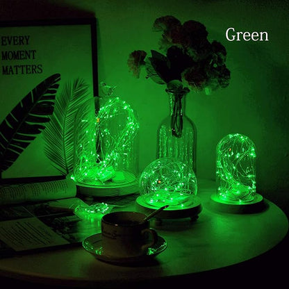 VOOKRY 8 Pack 30 Led Fairy Lights Battery Operated String Lights - 10 ft Green Waterproof Silver Wire Firefly Starry Moon Lights for DIY Crafts Party Wedding Centerpiece Table Christmas Decorations