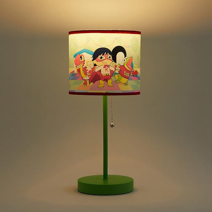 Ryan's World Stick Table Kids Lamp with Pull Chain Themed Printed Decorative Shade