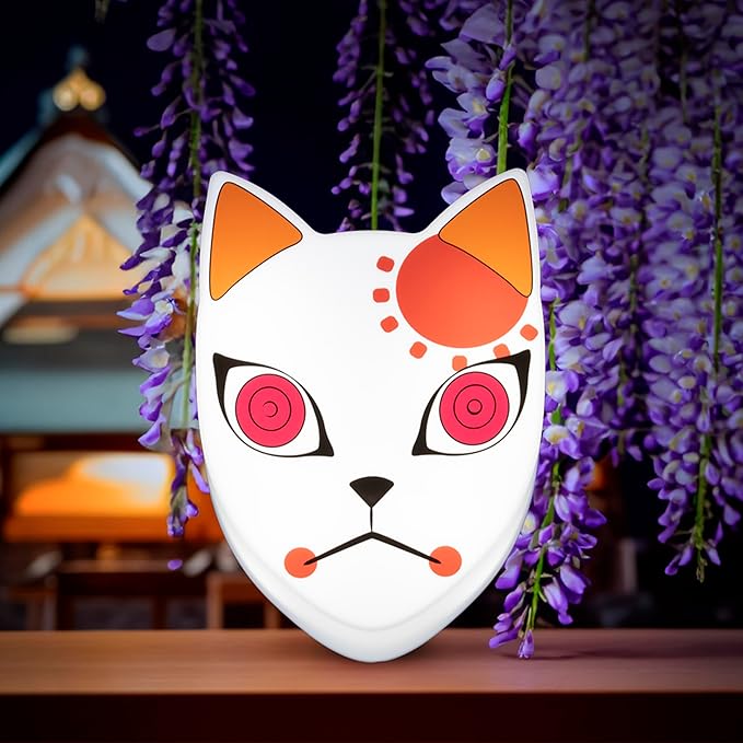 ABYSTYLE Demon Slayer Kimetsu No Yaiba Fox Mask LED Lamp Portable Anime Decor Light Room Office Home Decor Anime Manga Gift