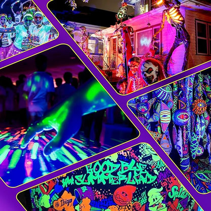 45W Black Light, LED Blacklight Bar with 6.6ft Cord, Glow in The Dark Light Up 28x28ft, for Glow Party, Neon Decoration, Body Paint, Fluorescent Poster, Birthday, Halloween, Bedroom(1Pack)