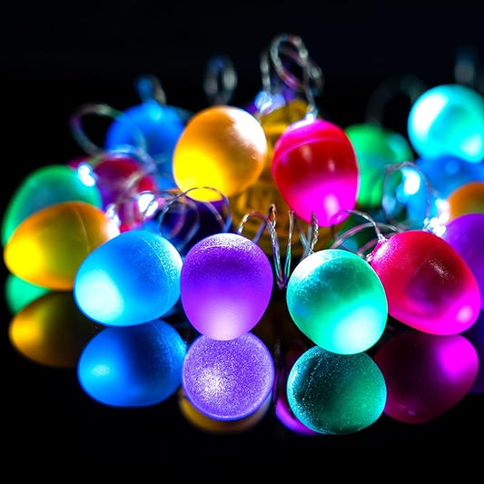 Easter Decorations Easter Lights String 10ft 30LED Eggs Fairy Light Battery Operated with Remote String Lights Spring Themed Multi Color Eggs Decor for Indoor Outdoor Bedroom Party Home