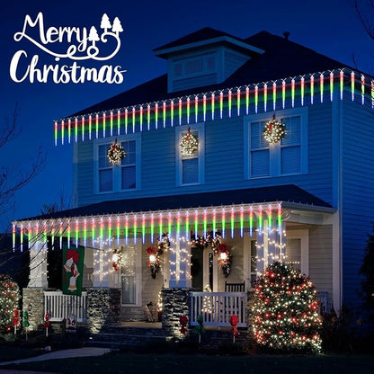 Brightown Color Changing Icicle Lights Outdoor 32.8FT 20 Tubes 100 LED Smart Christmas Lights, 39 Color Modes Waterproof Connectable Icicle Indoor Decoration for Tree Patio Roof Holiday, Smart