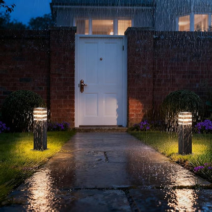 SLAWA 15In Pathway Lights Bronze E26 Outdoor Landscape Path Lights Die-Casted Aluminum Walkway Lights Modern Landscape Sideway Lighting IP65 Waterproof Patio Porch Exterior Floor Lamp with Bulbs