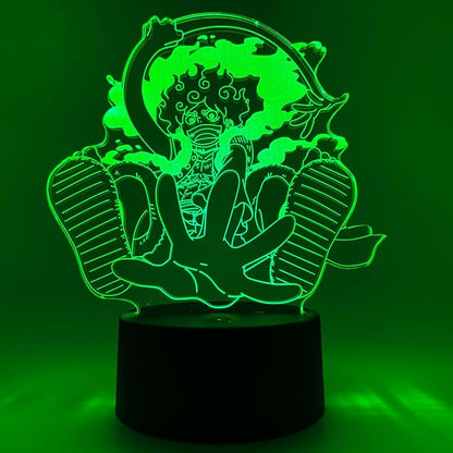 Otaku Lamps Luffy GEAR5 Posing One Piece – Anime Lamp Figure Night Light, 16 Color RGB LED – 3D Anime Room Décor Gift for Otaku
