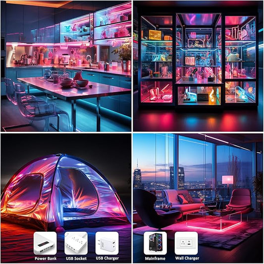 LED Strip Lights RGB COB 6.56 FT 1152 LEDs 5V USB Color Changing Short Strip Light,Multi Color TV Backlight with Remote/Button Control/Smart app for DIY Home Decor (6.56FT/2M)