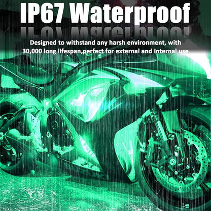 Green 12v 15 Led 30cm Car Flexible Waterproof Underbody Light Strip Pack of 20