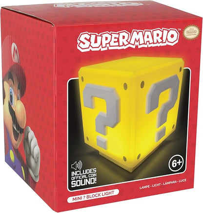 Super Mario Mini Question Block Light - Officially Licensed Super Mario Bros. Merchandise, Bedroom or Game Room Decor, Retro Gamer Gift, Battery Powered | Paladone
