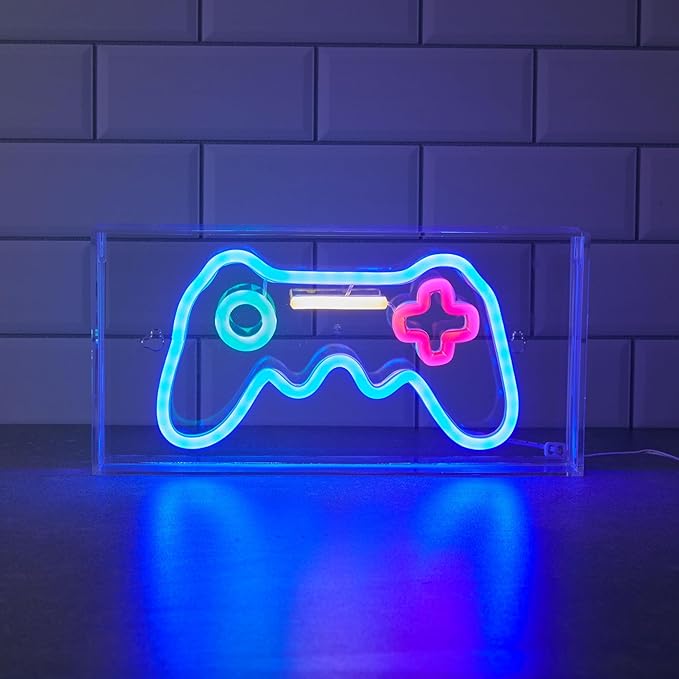 Light Up Your World! Wireless Express Neon Art Signs (5 Unique Styles) - Desktop & Wall Décor. Perfect for Bedrooms, Dorm Rooms, Office (Gamer)