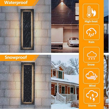 1 Pack Outdoor Wall Light For House,Modern Wall Lighting,Waterproof Exterior Lighting Fixtures Wall Mount,3000K Warm White,960LM,Porch Lights Outdoor, Patio Entrance Front Door Light 12W,15.7"