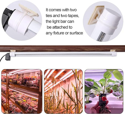 Standing LED Grow Light，Adjustable 2ft T8 Bar Plant Light, White 4500K Full Spectrum Plant Grow Lamp on Stand for Indoor Plants Seed Starting, Seedlings, Veg, Flower