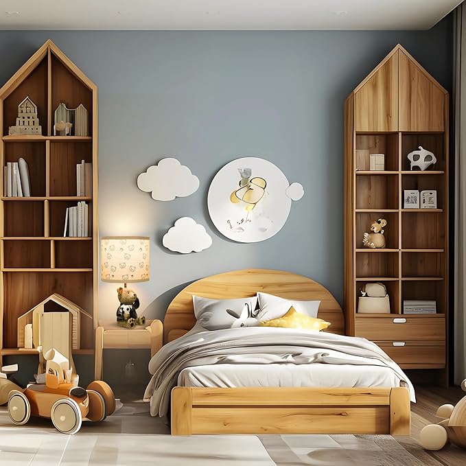 Hamucd Small Bear Table Lamp for Bedroom Nightstand Decor,Animal Nursery Single Bedside Lamp for Kid Study Room,Cute Desk Lamp for Boy Girl Toddler Play Room (Brown)