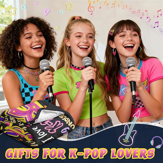 Kpop Gifts for Teen Girls Women, K Pop Blanket 60"X50", Kpop Stuff Merch, Christmas/Valentines Day/Graduation Birthday Gifts for Kpop Lovers/Fans/Friend Women, K-Pop Birthday Party Decorations
