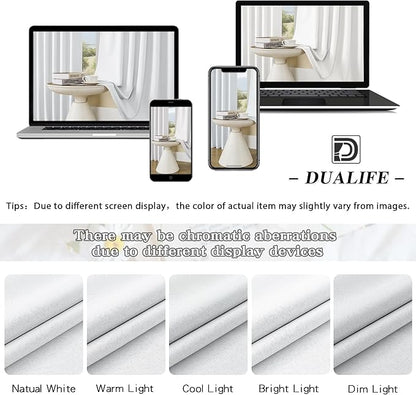 Greyish White Blackout Linen Curtains 72x96 Inches Long Room Darkening Privacy Assured Drapes for Sliding Glass Patio Door,Floor to Ceiling Curtains,2 Pcs,Rod Pocket and Back Tab Pleated Curtains
