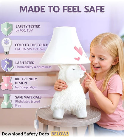 Alpaca Kids Lamp for Girls Bedroom - 19", Llama Girls Lamp for Kids Room - Cute Christmas Gifts, Birthday Gifts for All Ages: Toddler Boys, Children, Grandkids 3 4 5 and Up Years Old, Sister, Brother