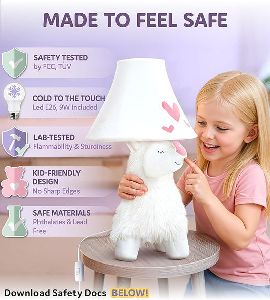 Alpaca Kids Lamp for Girls Bedroom - 19", Llama Girls Lamp for Kids Room - Cute Christmas Gifts, Birthday Gifts for All Ages: Toddler Boys, Children, Grandkids 3 4 5 and Up Years Old, Sister, Brother