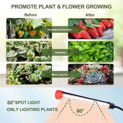 Game Changer! FECiDA 2026 3Pack 9 Watt Power Draw, NO Need Adapter, Clip Grow Lights for Small Indoor Plants, Bonsai, 4/8/12/16/20H Timer, Enough Bright Like Sun for Your Plants