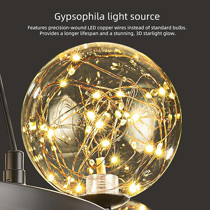 Modern Led Chandelier with Globe Glass,8 Light Dimmable Chandeliers for Dining Room,Pendant Lights Bubble Light for Dining Room,Farmhouse Kitchen Island,Living Room,Bedroom,Entrway,Hallway,3000-6000K