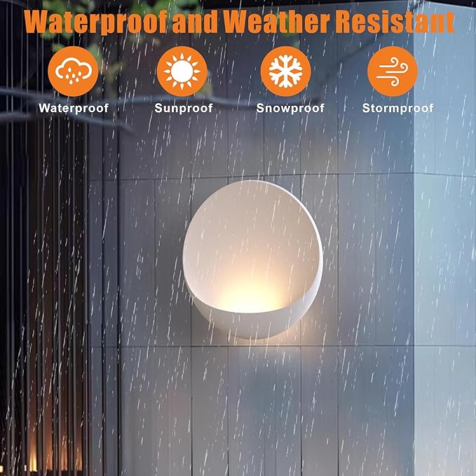 Hyunbae Modern LED Wall Sconce, 8'' Round Wall Lights Outdoor Hardwired Up and Down Wall Mount Light for House,Patio,Porch,Hallway Corridor Light Fixture, Outdoor Wall Lighting 3000K Warm White
