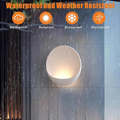 Hyunbae Modern LED Wall Sconce, 8'' Round Wall Lights Outdoor Hardwired Up and Down Wall Mount Light for House,Patio,Porch,Hallway Corridor Light Fixture, Outdoor Wall Lighting 3000K Warm White
