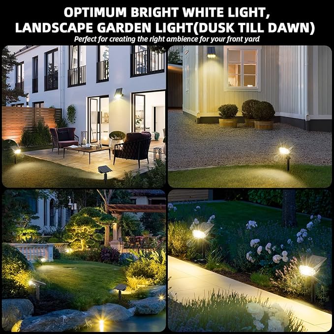 LEREKAM 3 Brightness Modes Solar Outdoor Lights with Super Bright 40LEDs, 360 Adjustable Lighting Angle, USB Charging, Longer Working Time, Waterproof, Patio, Porch, Driveway