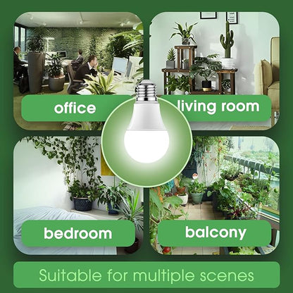 Briignite Grow Light Bulbs, Full Spectrum Grow Light Bulb, LED Grow Light Bulb A19 Bulb, Plant Light Bulbs E26 Base, 11W Grow Bulb 100W Equivalent, Grow Light for Indoor Plants, Seed Starting, 2 Pack