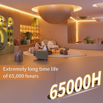 PAUTIX COB LED Strip Light 2700K, 24ft/7.5m Dimmable 3780LEDs DC24V Warm White LED Strip Light,High Lumen Tape Light with RF Remote Timer Function and 48W Power Supply for Home DIY Lighting Project