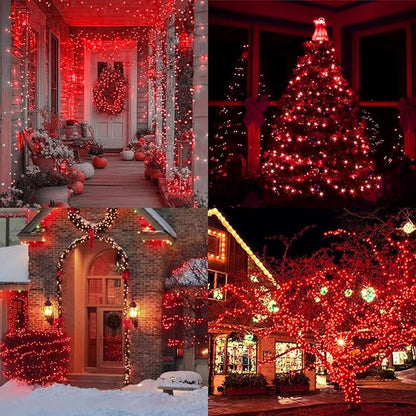 Red Valentines Decor Lights, 32.5FT 100 LED Valentine's Day String Lights Outdoor Indoor, 16 Lighting Mode Plug in Waterproof Fairy Lights for Wedding Party Bedroom galentines day Decorations