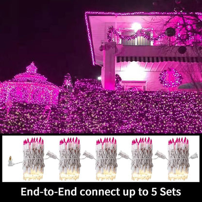 LAMPHOME Pink Clear Christmas Valentine's String Lights 100 Mini Incandescent Fairy Light Decor 20 Ft White Wire Indoor & Outdoor Party Patio Bedroom, Xmas Tree Garland Easter Holiday Decoration