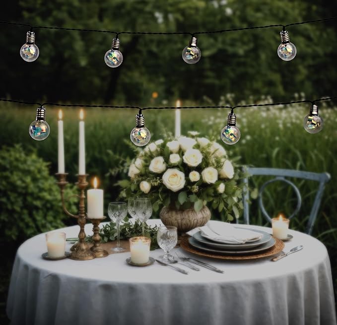 Ideaworks Solar Iridescent String Lights - 50ct Small