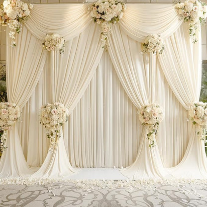 10ft x 15ft Champagne Wrinkle Free Backdrop Curtains for Wedding Party Backdrops Curtain Drapes Fabric Decorations Photo Back Drop Cloth for Baby Shower Photography Stage Reception