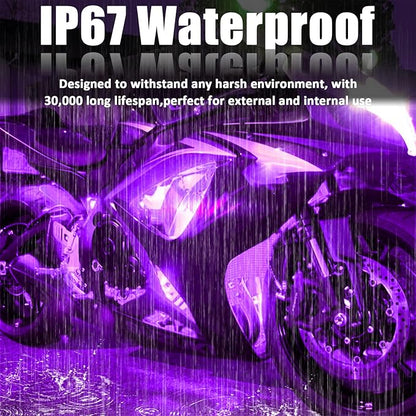 XT AUTO Purple 12v 15 Led 30cm Car Motorcycle Flexible Waterproof Underbody Light Strip String Lights for Festive Decoration Pack of 20