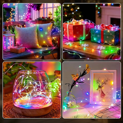 AIKEI 6 Pack LED Fairy Lights with Timer Battery Operated, Mini String Lights with Remote Waterproof 7ft 20 Led Firefly Starry Lighting for Wedding Party Bedroom Garden Christmas Decoration Colorful