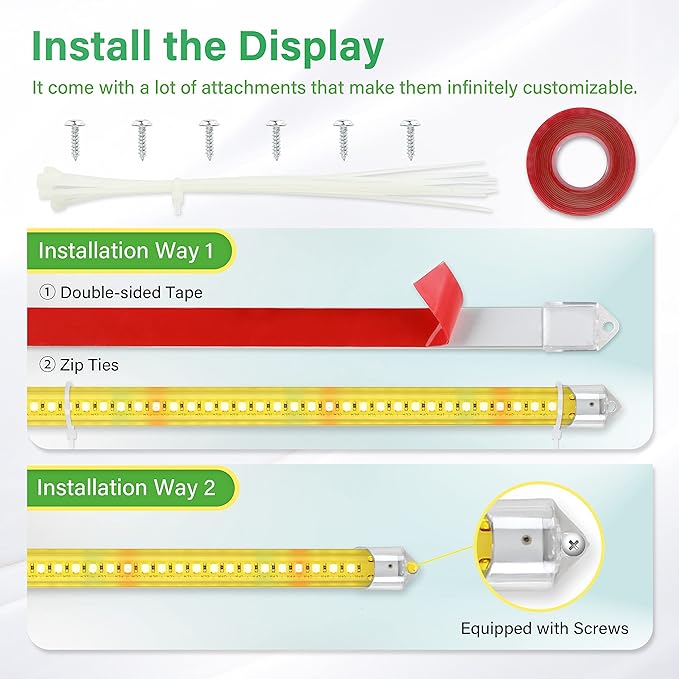 iPower 40W LED Grow Light Strips for Indoor Plants with Auto ON/Off 3/9/12H Timer 10 Dimmable Levels 48 LEDs Per Tube Sunlike Grow Lamp for Hydroponics Succulent, Yellow