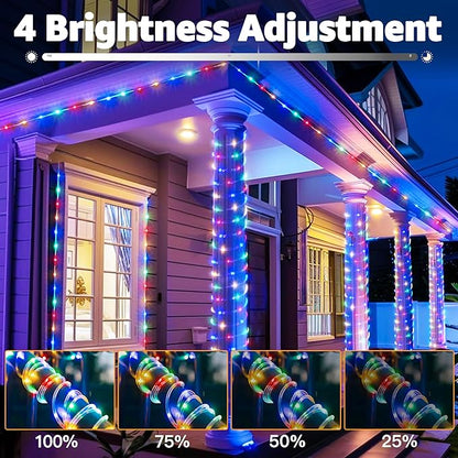 50ft LED Rope Lights Outdoor, String Lights with Remote, 8 Modes IP68Waterproof Timer Fairys Lights for Indoor Bedroom House Party Decorations (Multicolor)